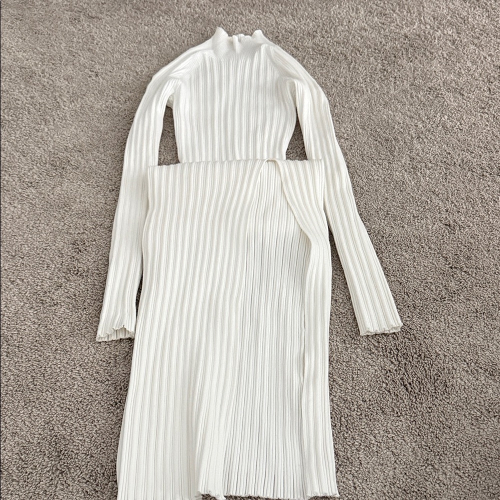 Wilfred Ivory Ribbed Knit Dress - Picture 3 of 3